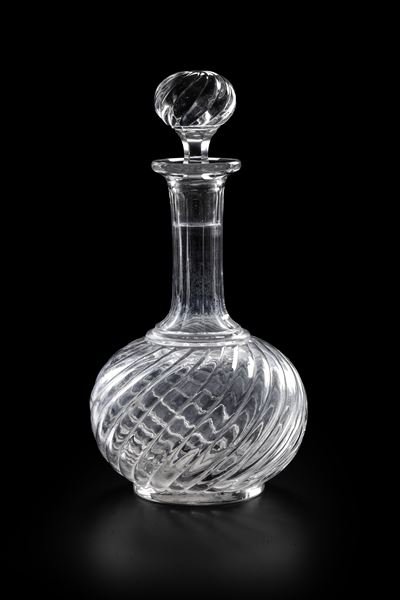 Bottiglia “bambou Tors” Francia, Manifattura Baccarat, Inizio del XX Secolo