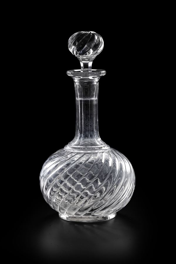 Bottiglia “Bambou Tors” Francia, Manifattura Baccarat, inizio del XX secolo 