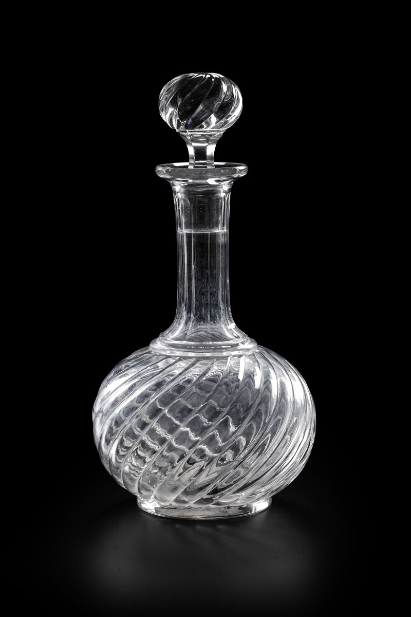 Bottiglia “Bambou Tors” Francia, Manifattura Baccarat, inizio del XX secolo   - Auction L'Art de la Table - Cambi Casa d'Aste