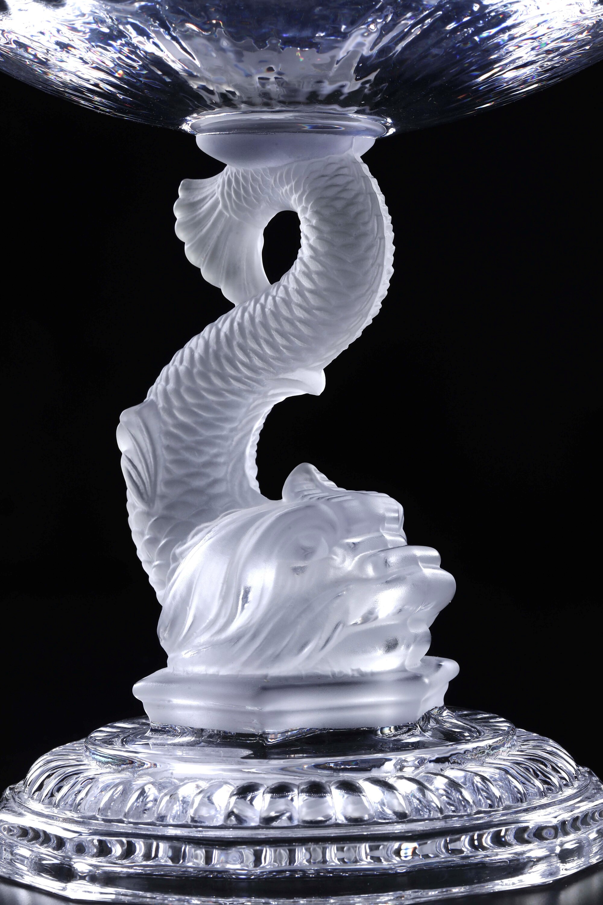 Grande Alzata “dauphin” Francia, Cristallerie di Portieux, XX Secolo