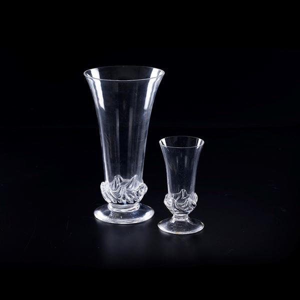 Un vaso e un vasetto.<BR>Francia, Manifattura Daum, XX secolo.