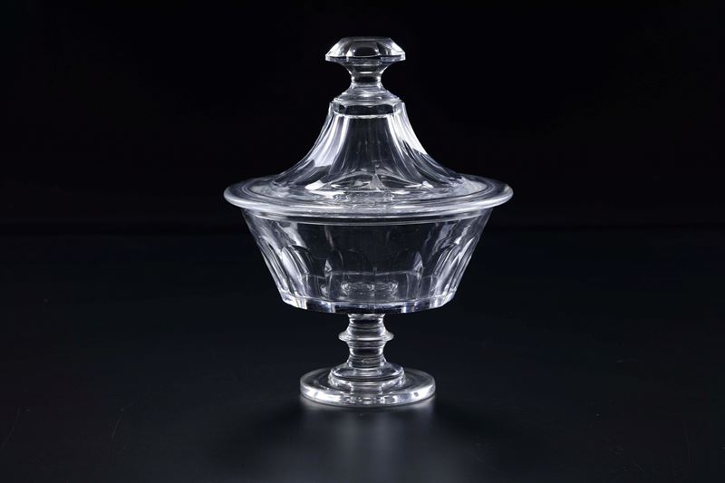 Portabiscotti "Harcour Missouri". Francia, Manifattura Baccarat, fine XIX o inizio XX secolo.  - Asta L'Arte della Tavola - Cambi Casa d'Aste