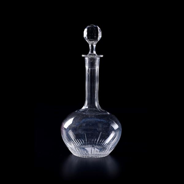 Bottiglia.<BR>Probabilmente Manifattura Baccarat, primi del XX secolo.