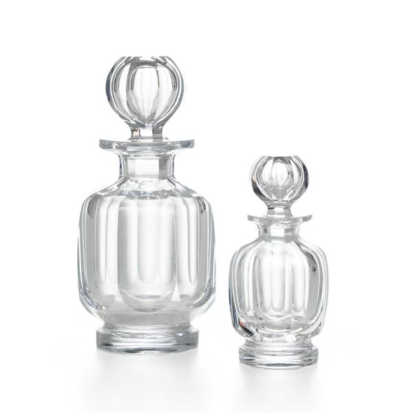 Due flaconi da profumo. Francia, Manifattura, Baccarat, seconda metà del XX secolo.