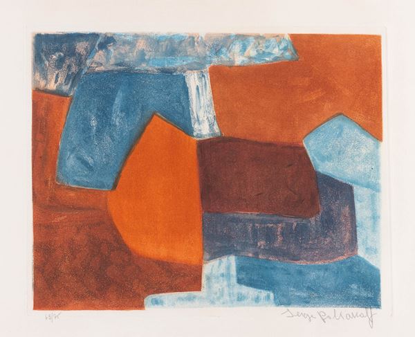 Composizione rosso e blu