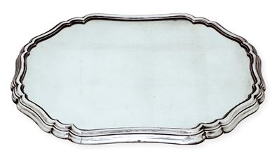 Présentoir a Specchio con Cornice Modanata. Argenteria Italiana, Marchi in Uso dal 1935 al 1945. ...