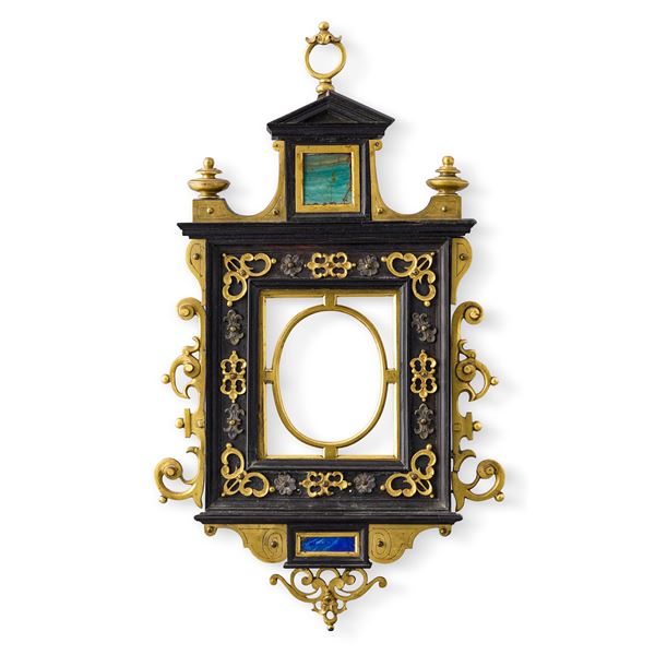 Cornice architettonica. Ebanisteria italiana, Roma o Firenze, XVII-XVIII secolo.