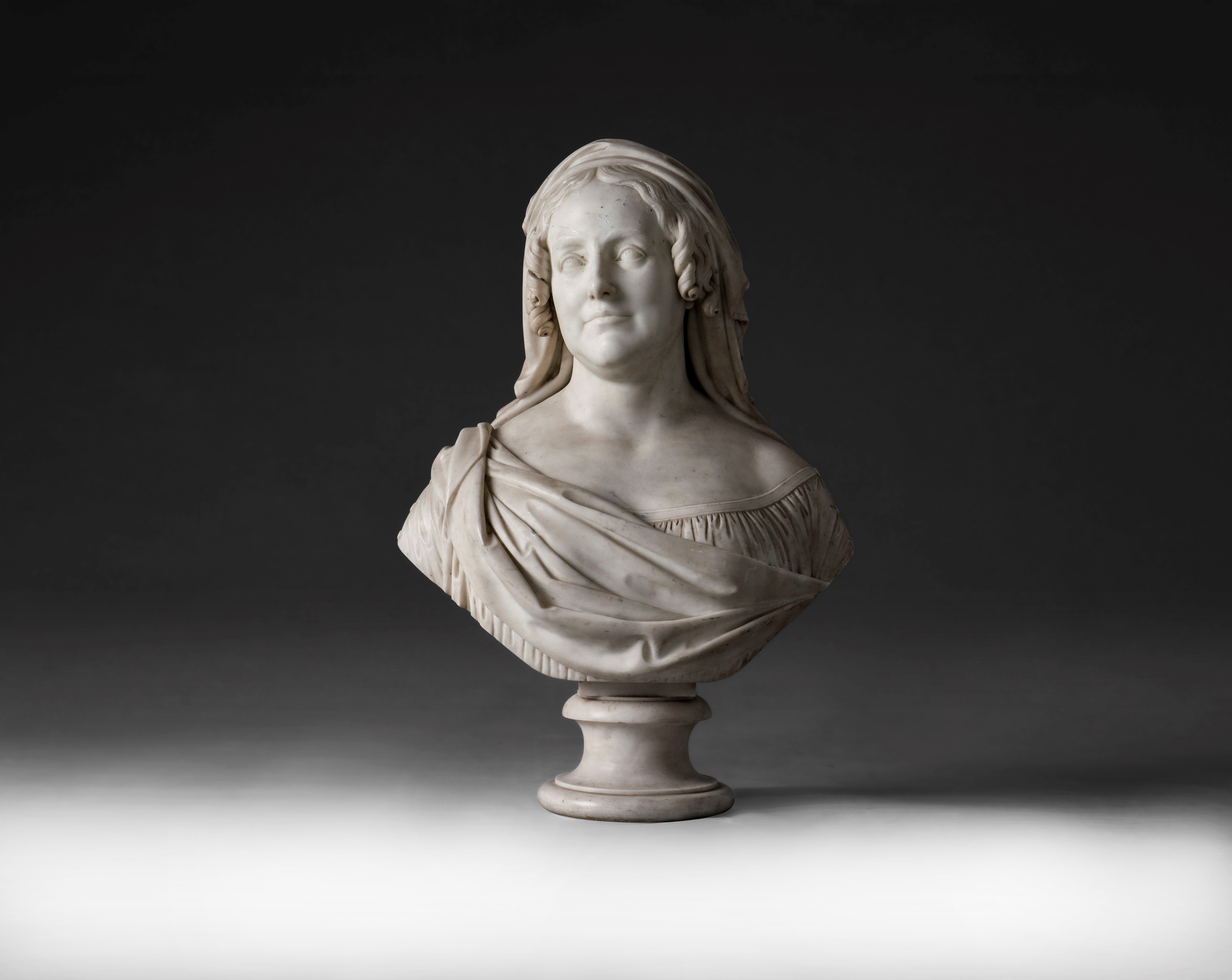William Theed, Gentildonna velata, scultura in marmo bianco, Roma, 1840