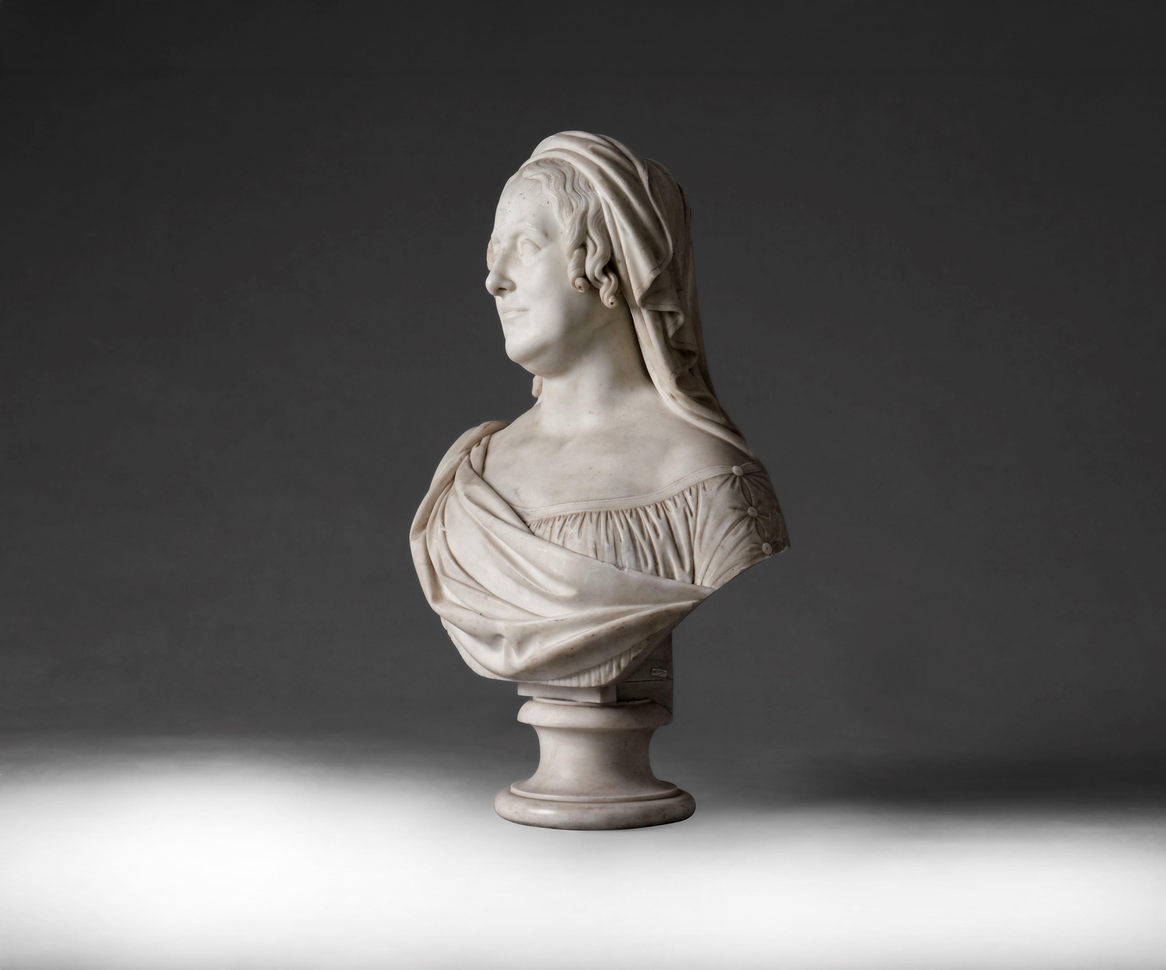 William Theed, Gentildonna velata, scultura in marmo bianco, Roma, 1840