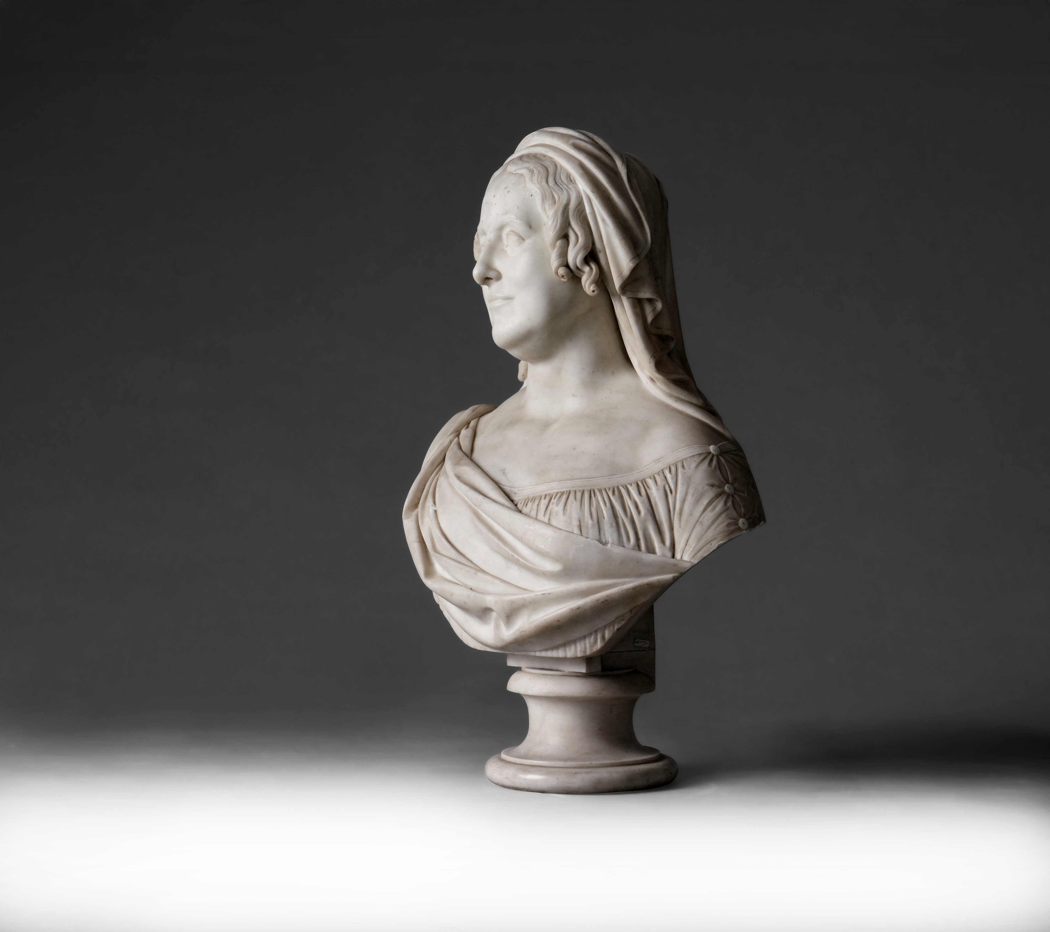 William Theed, Gentildonna velata, scultura in marmo bianco, Roma, 1840