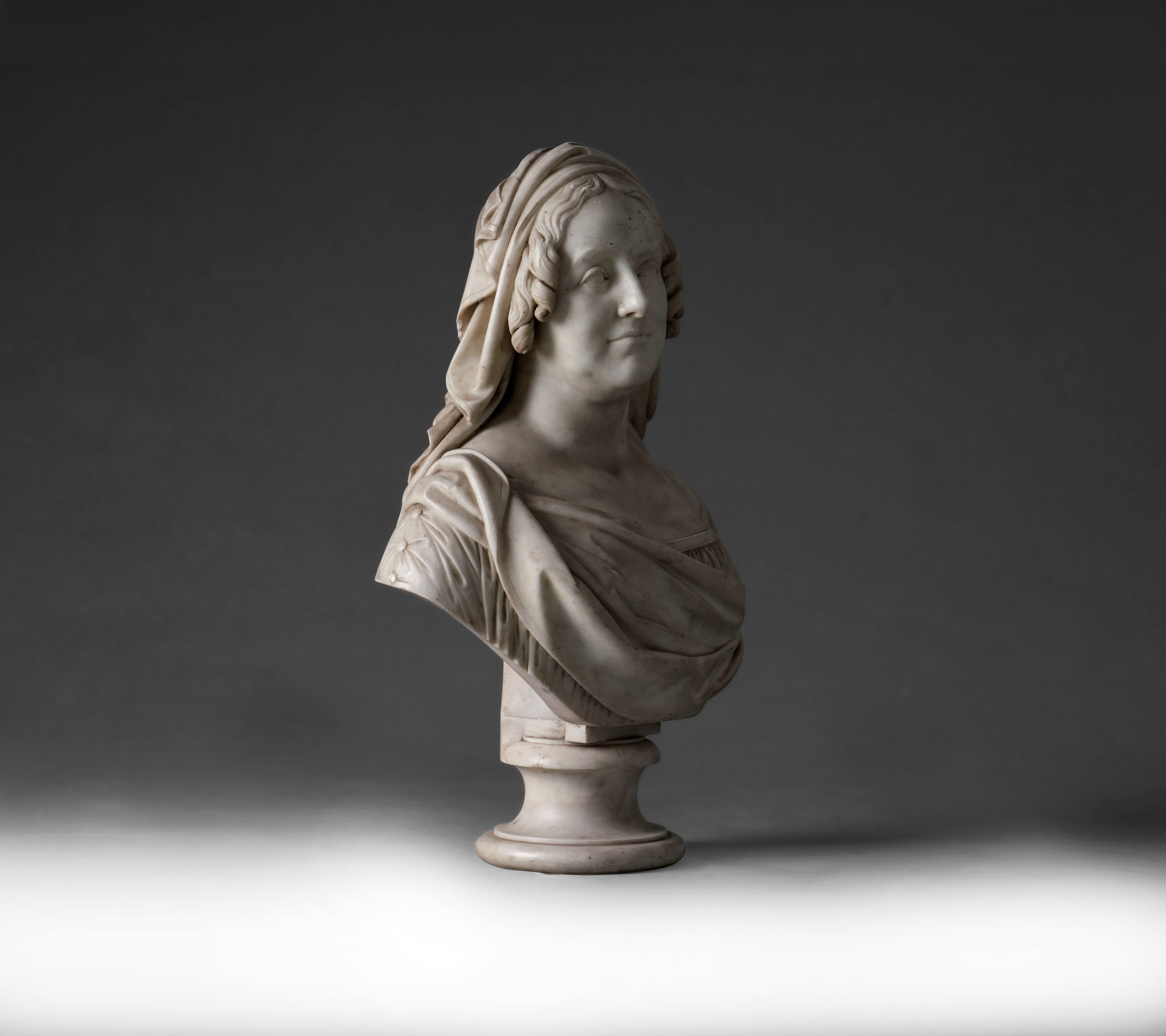William Theed, Gentildonna velata, scultura in marmo bianco, Roma, 1840