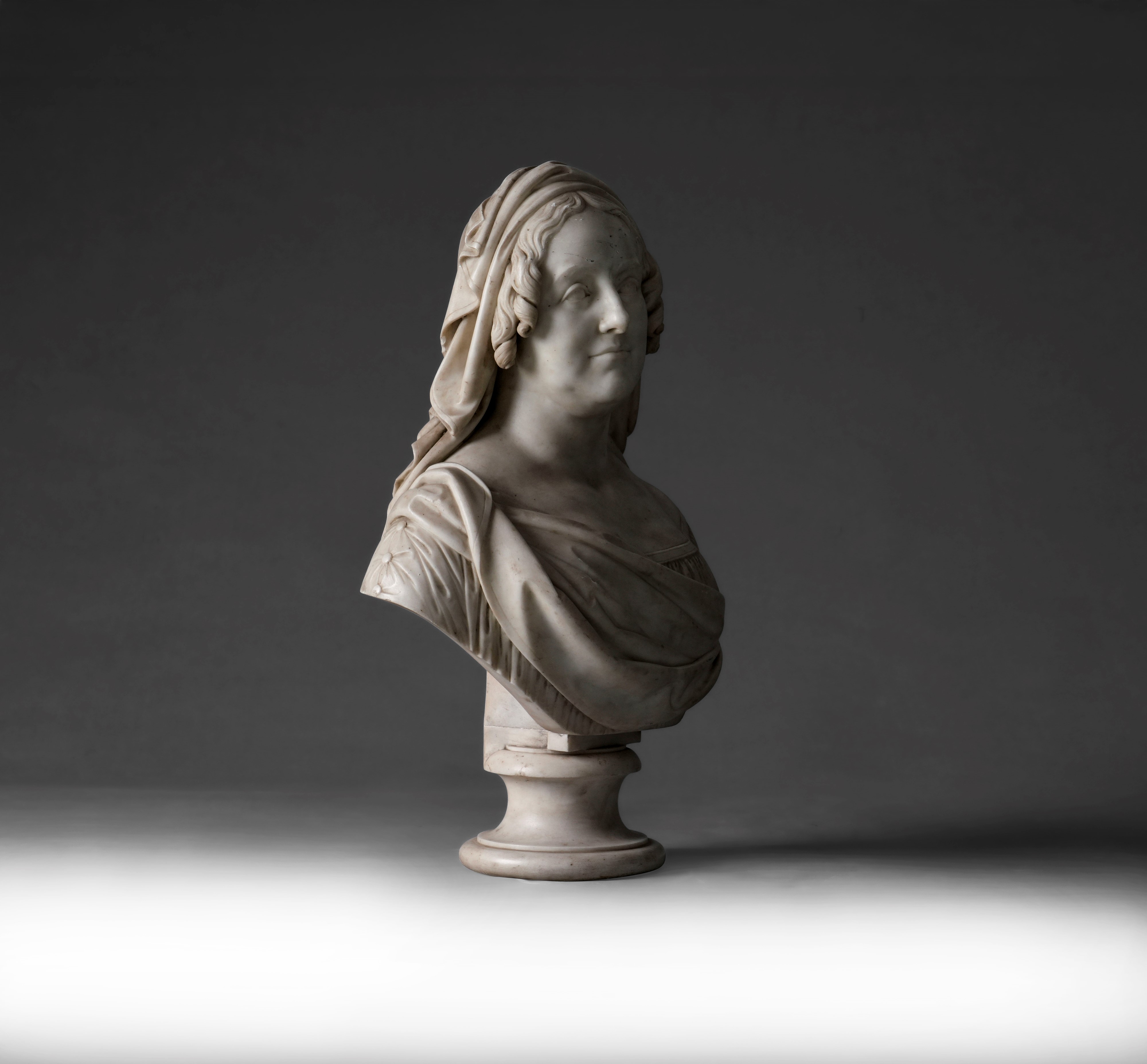 William Theed, Gentildonna velata, scultura in marmo bianco, Roma, 1840