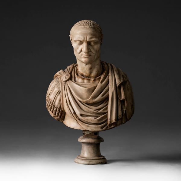 Busto virile. Arte italiana, Roma, XVII secolo