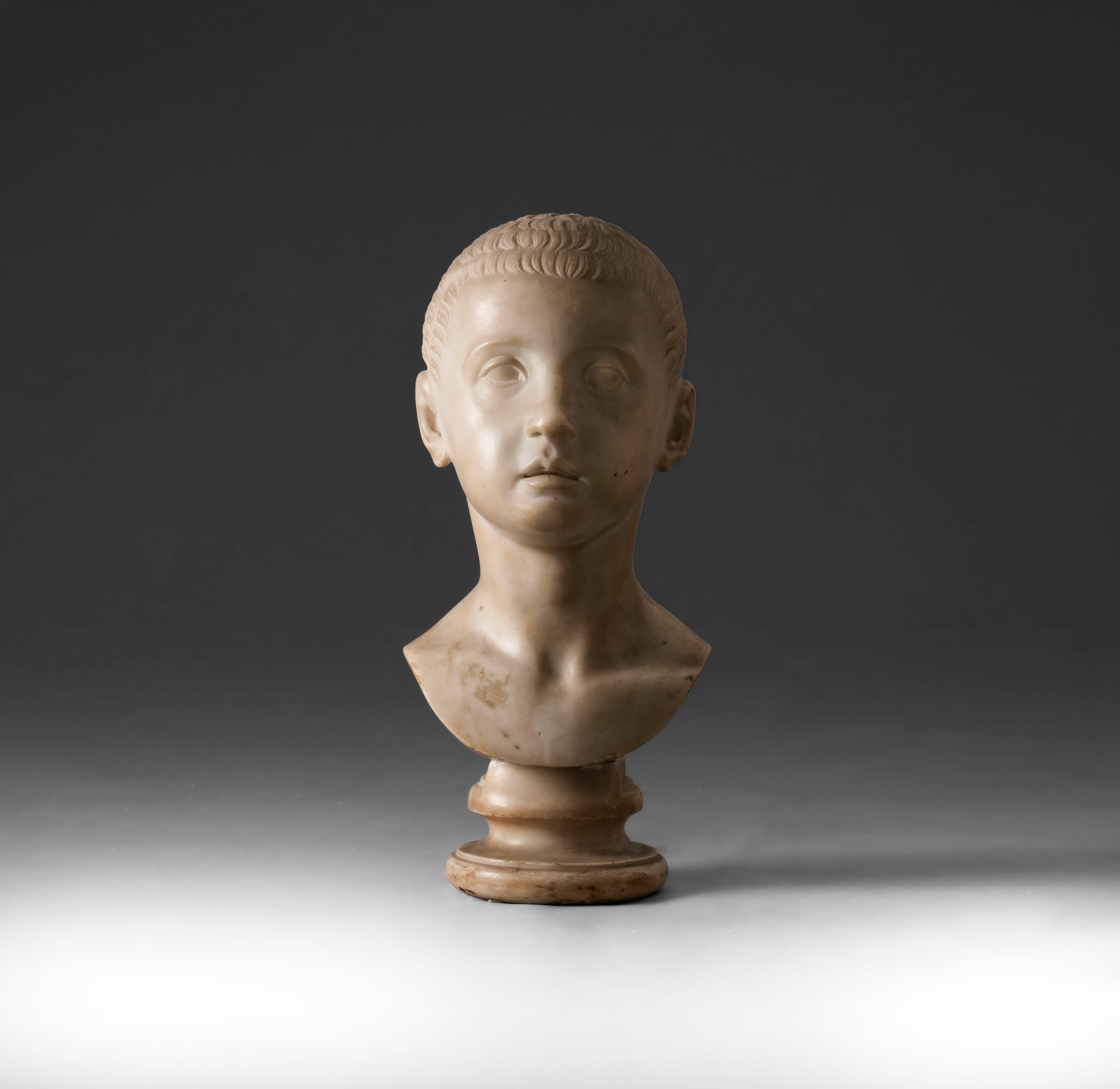 Scultore italiano del XVIII secolo, Ritratto di giovinetto 'all'antica', marmo bianco