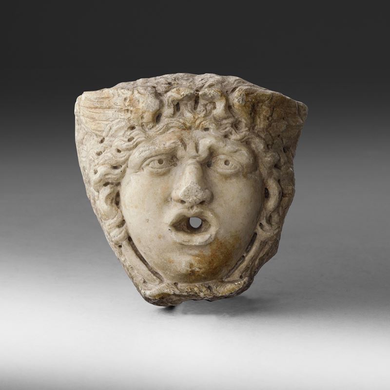 Mascherone con testa di Medusa. Scultore del XVI secolo  - Asta La Raccolta di Arti Antiche del Professore Ferdinando Cappelletti - Cambi Casa d'Aste