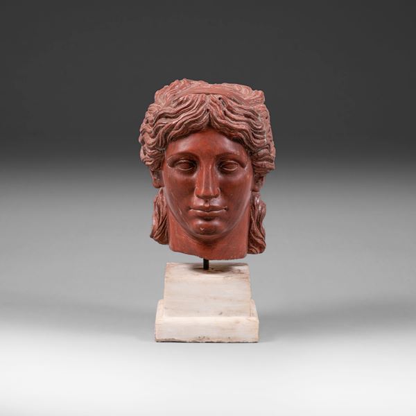 Female head. Red marble, Italy (Rome?), 18/1900s