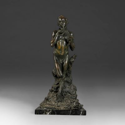 Satiro, scultura in bronzo fuso e patinato