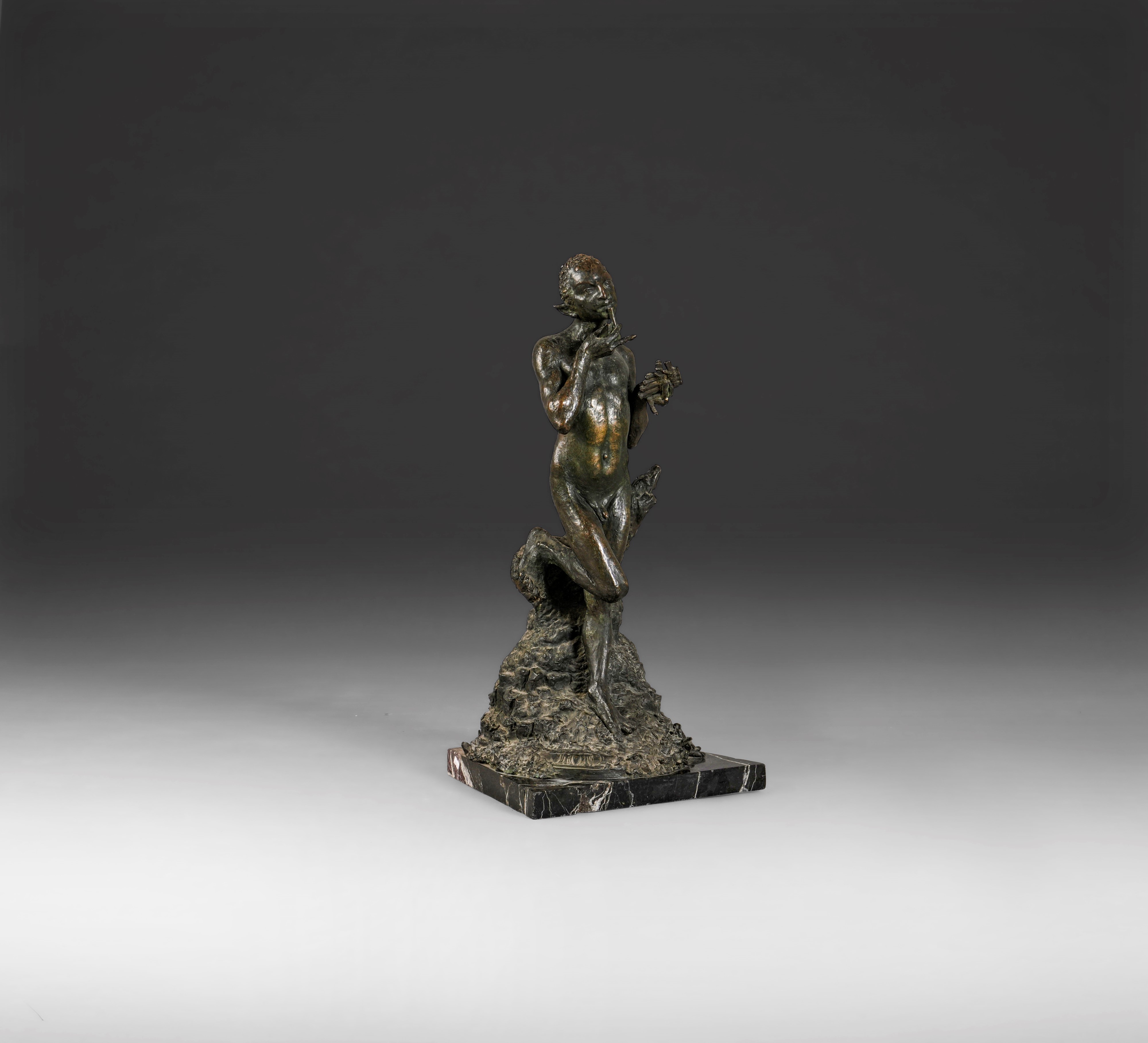 Satiro, scultura in bronzo fuso e patinato