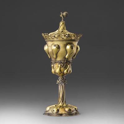 Coperchio con coppa, Argento fuso e dorato, Hanau, XIX-XX secolo