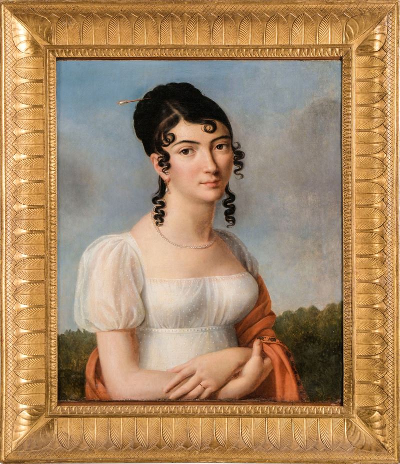 Pietro Benvenuti : P. Benvenuti, Portrait of Elisa Bonaparte Baciocchi  - Auction Professor Ferdinando Cappelletti's Fine Art Collection - Cambi Casa d'Aste