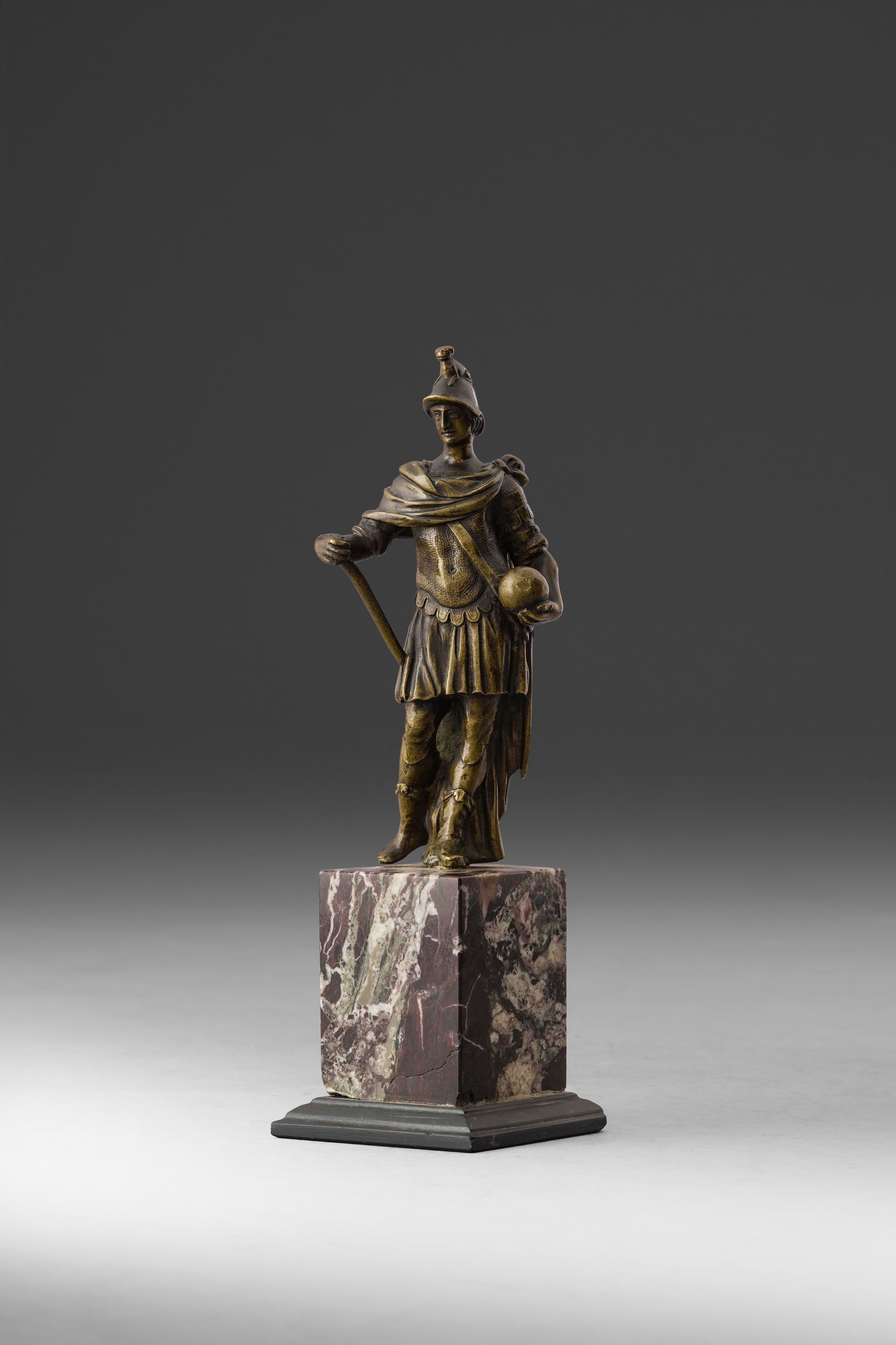 Fonditore veneto del XVII secolo, Marte in bronzo fuso cesellato e patinato