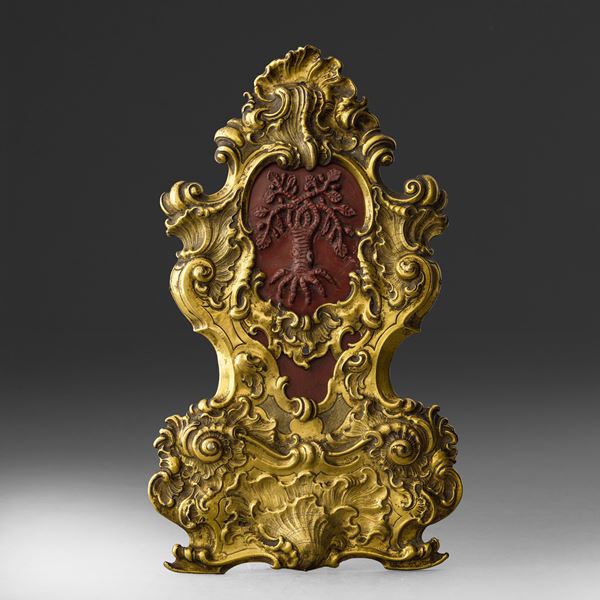 Gilt copper frame containing an embossed plaque, Italy, 16/1700s