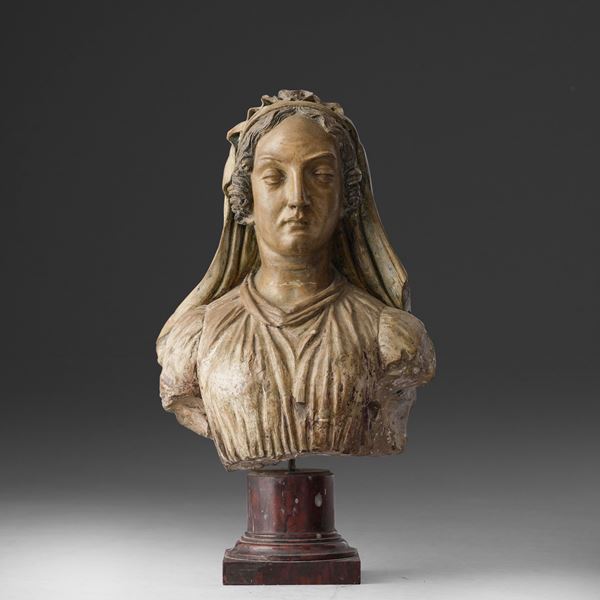 Busto di donna velata. Plasticatore italiano del XVI-XVII secolo