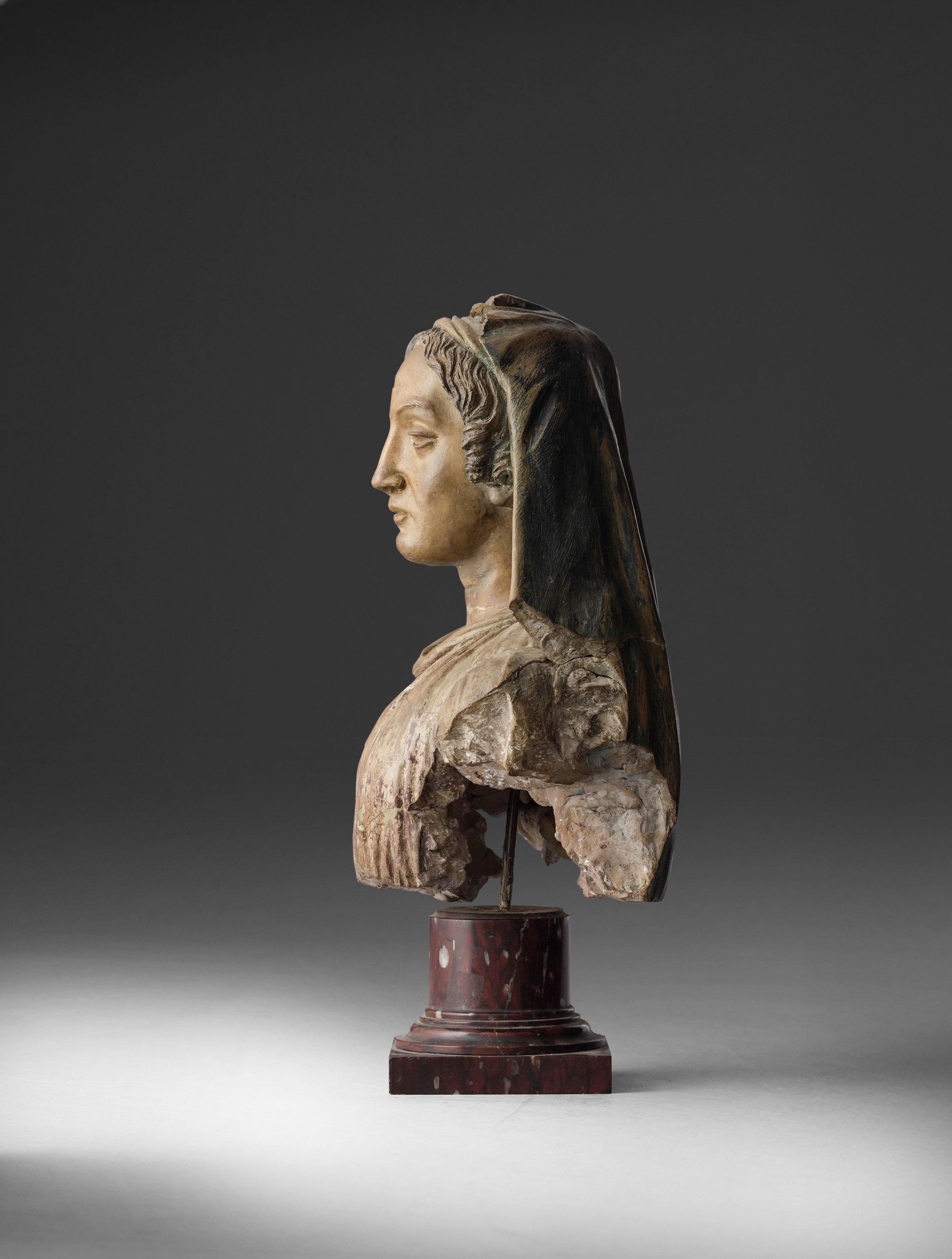 Plasticatore italiano del XVI-XVII secolo, Busto di donna velata in terracotta