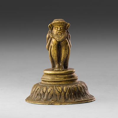 Fonditore del XVIII-XIX secolo, Figura di fanciullo con maschera, bronzo fuso e patinato