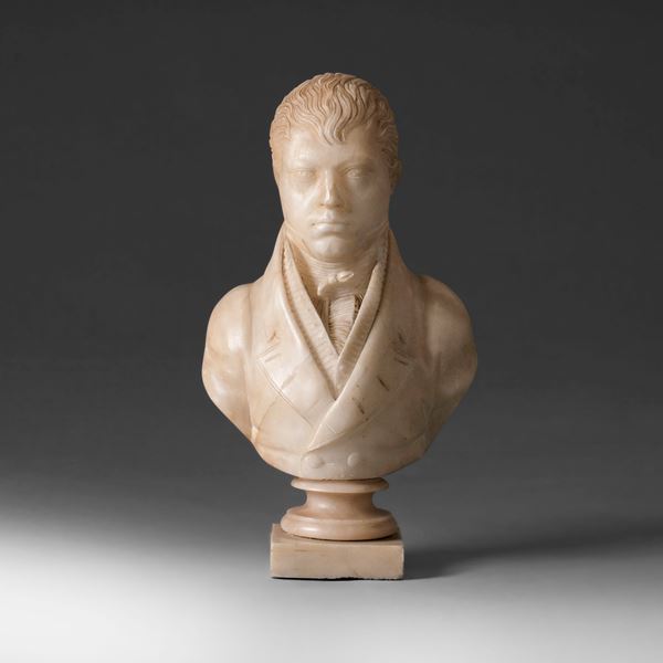 Gentlemen's bust (Napoleon?), alabaster, 1800s