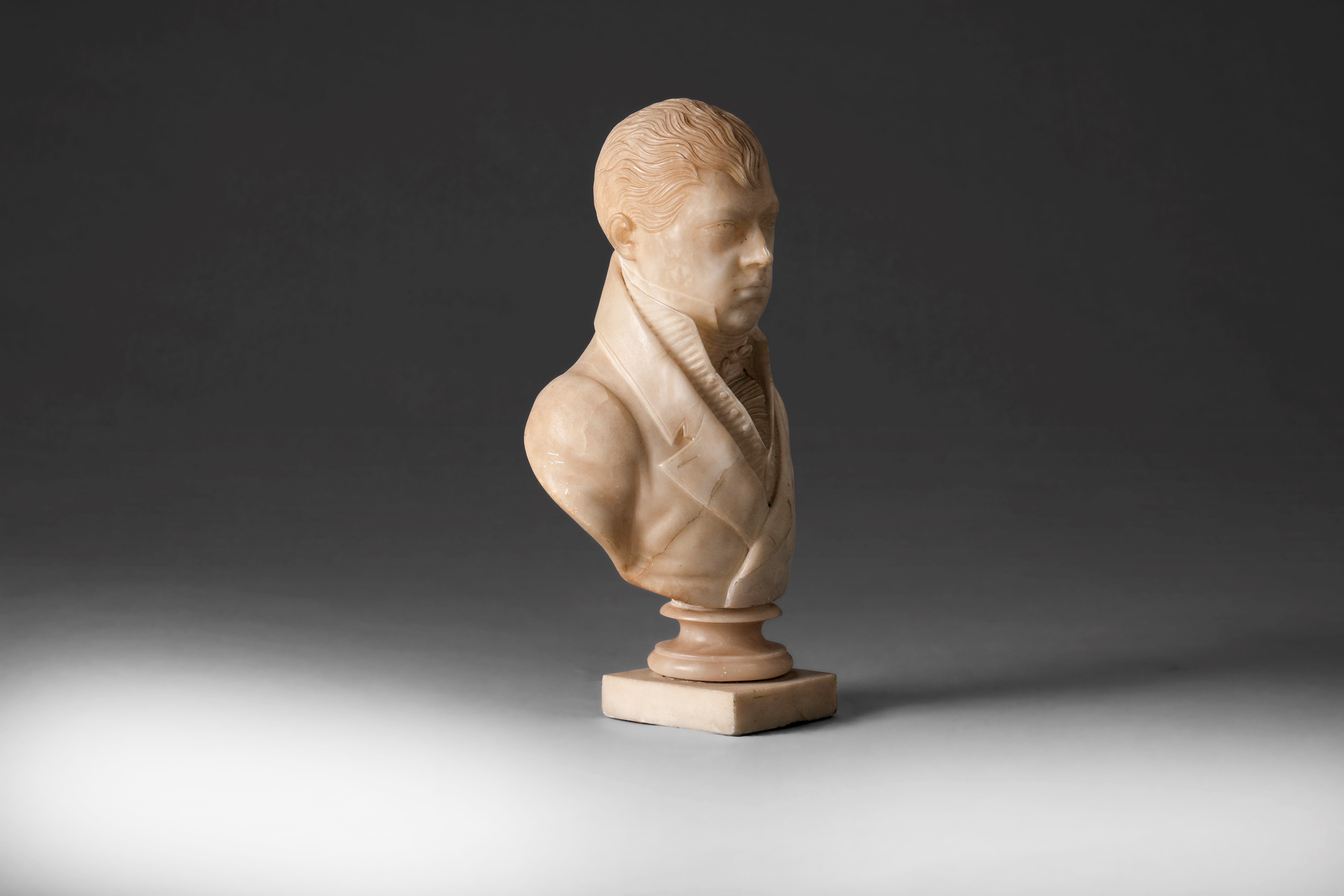 Scultore del XIX secolo, Busto virile in alabastro (attribuito a Napoleone Primo Console)