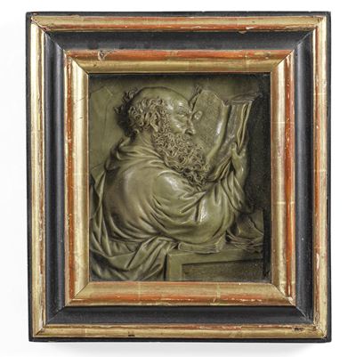 Leonard Posh, Socrate mentre studia, rilievo in cera monocroma