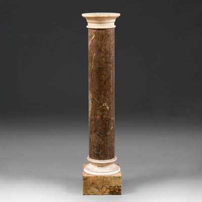 Lapicida del XIX-XX secolo, Colonna in marmo rosso venato e bianco