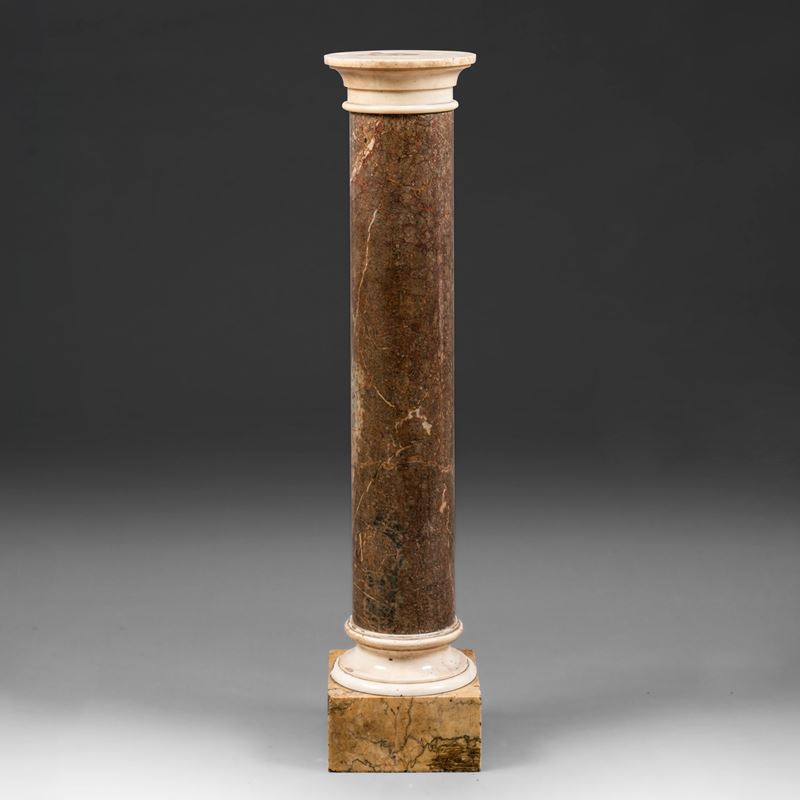 Red and white marble pedestal column, 18/1900s  - Auction Professor Ferdinando Cappelletti's Fine Art Collection - Cambi Casa d'Aste