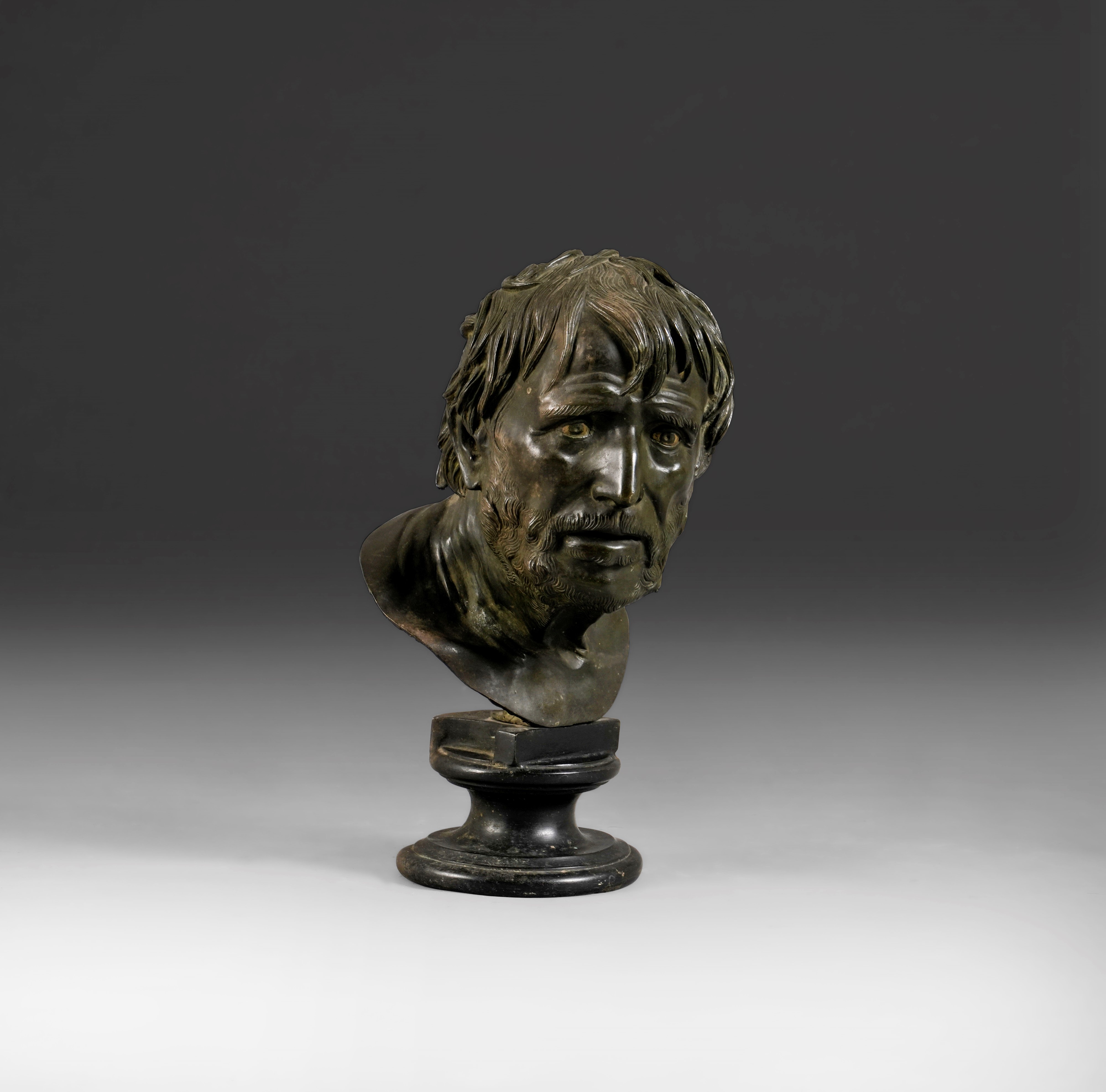 Pseudo Seneca, Busto in bronzo fuso e patinato, XIX-XX secolo