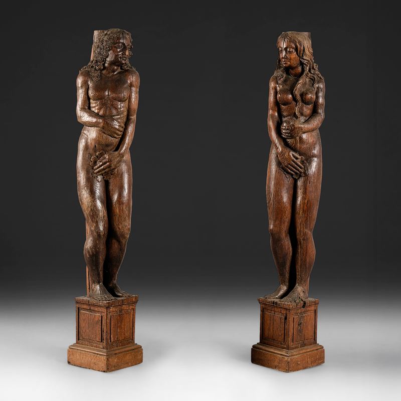 Adamo ed Eva. Germania o Francia, arte rinascimentale, XVI secolo  - Asta La Raccolta di Arti Antiche del Professore Ferdinando Cappelletti - Cambi Casa d'Aste