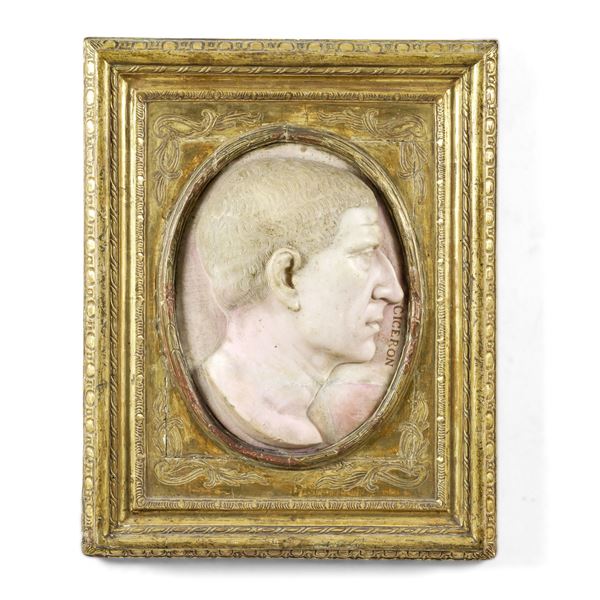 Rilievo con profilo di Marco Tullio Cicerone. Arte italiana del XVII secolo