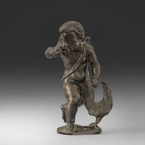Amorino con gallo. Arte barocca italiana del XVII secolo