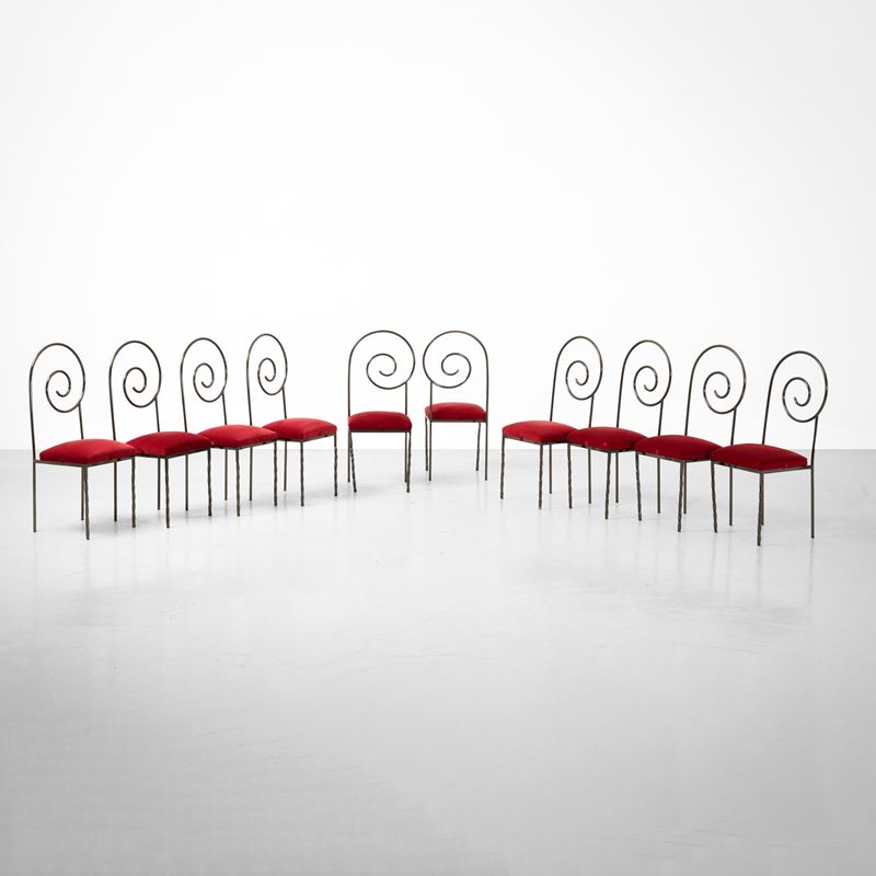 Luigi Serafini : Dieci sedie mod. Suspiral   - Auction Design Lab - Cambi Casa d'Aste