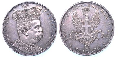 Umberto I di Savoia, Tallero 1891 - Colonia Eritrea