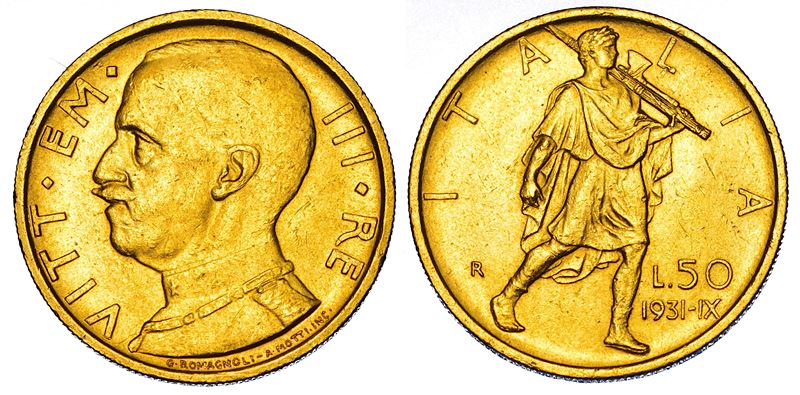 REGNO D'ITALIA. VITTORIO EMANUELE III DI SAVOIA, 1900-1946. 50 lire 1931/A. IX. Littore.  - Auction Numismatics - Cambi Casa d'Aste