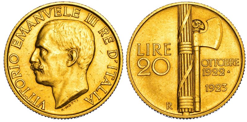 REGNO D'ITALIA. VITTORIO EMANUELE III DI SAVOIA, 1900-1946. 20 Lire 1923. Fascetto.  - Auction Numismatics - Cambi Casa d'Aste