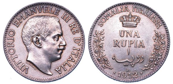 SOMALIA ITALIANA. VITTORIO EMANUELE III DI SAVOIA, 1909-1925. Rupia 1912.