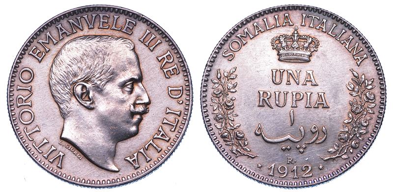 SOMALIA ITALIANA. VITTORIO EMANUELE III DI SAVOIA, 1909-1925. Rupia 1912.  - Auction Numismatics - Cambi Casa d'Aste