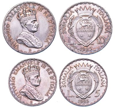 Vittorio Emanuele III di Savoia, Monete da 10 Lire e 5 Lire, Somalia Italiana, 1925