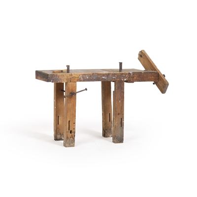 Tavolo da falegname, legno, Cm 180 x 76 x 96