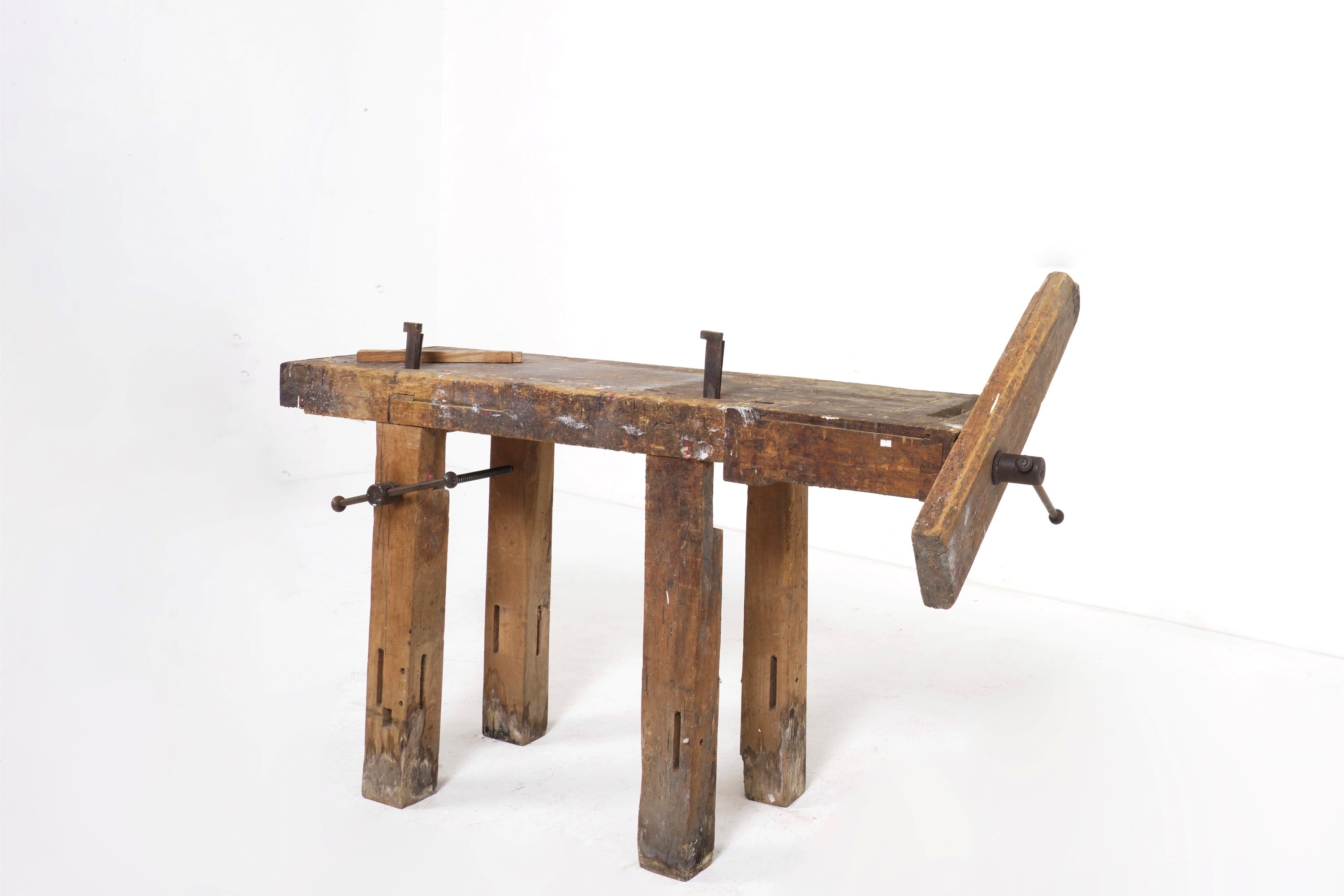 Tavolo da falegname, legno, Cm 180 x 76 x 96