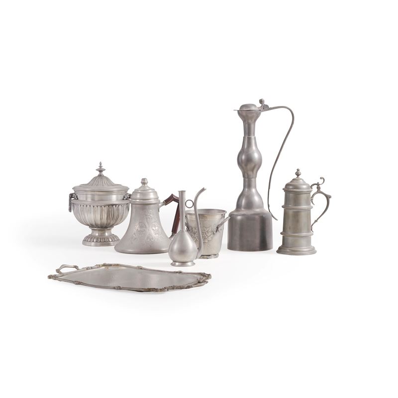 Lotto misto di oggetti in peltro  - Auction Antiques - Cambi Casa d'Aste