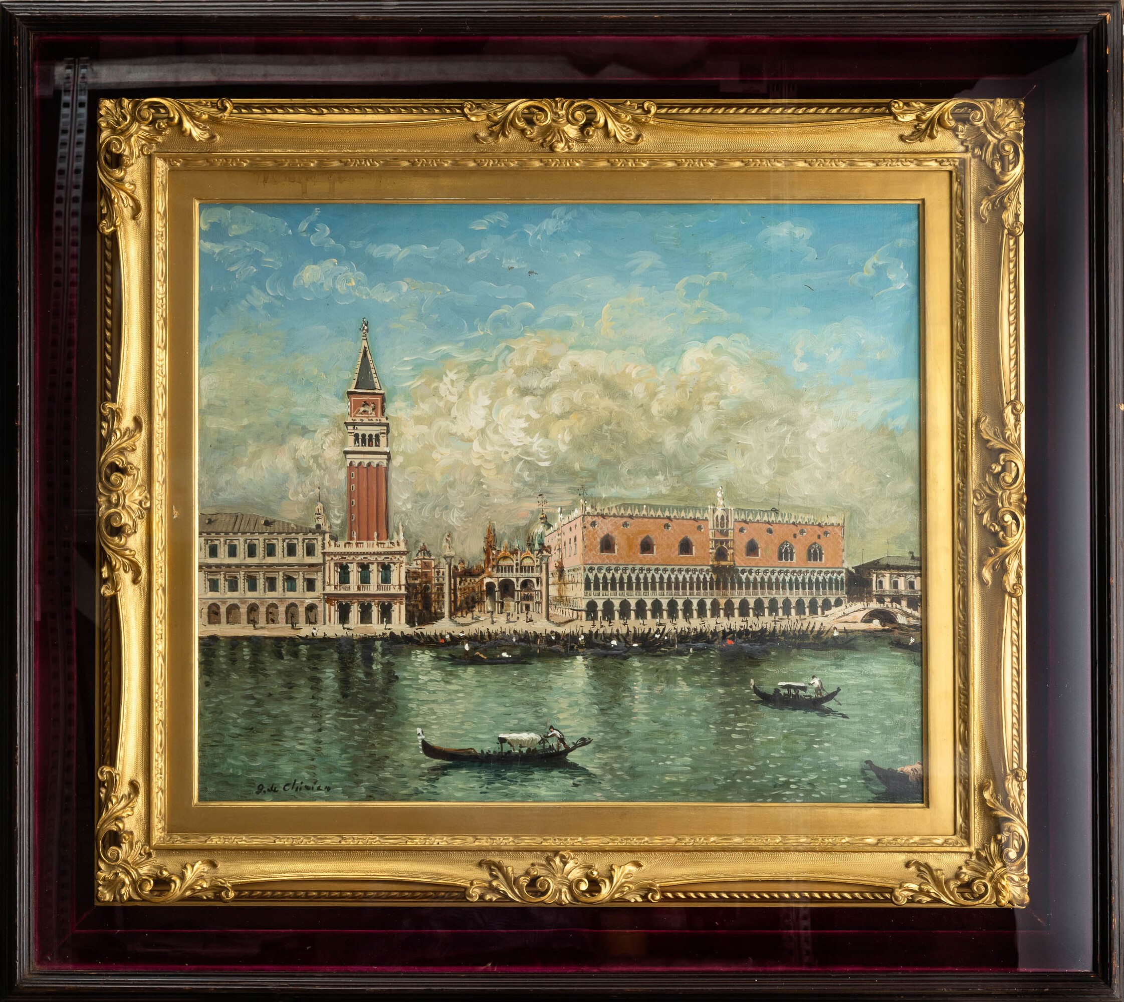 Giorgio De Chirico - Venezia - Palazzo Ducale, olio su tela
