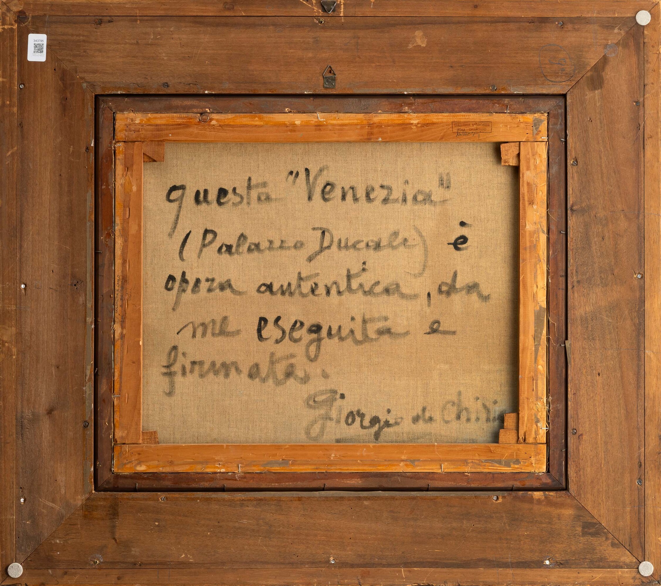 Giorgio De Chirico - Venezia - Palazzo Ducale, olio su tela